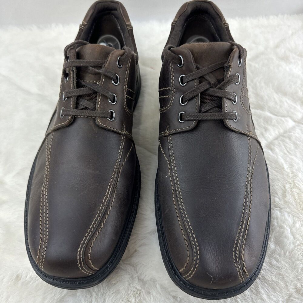 Clarks Bradley Walk Oxford 26103262 Brown Tumbled Fabric Leather Size 12 Men's
